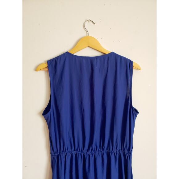 H&M Zip Front Skater Dress Blue Size 14 - Picture 5 of 8
